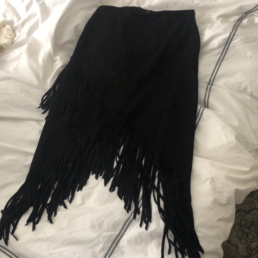 Aqua fringe skirt
